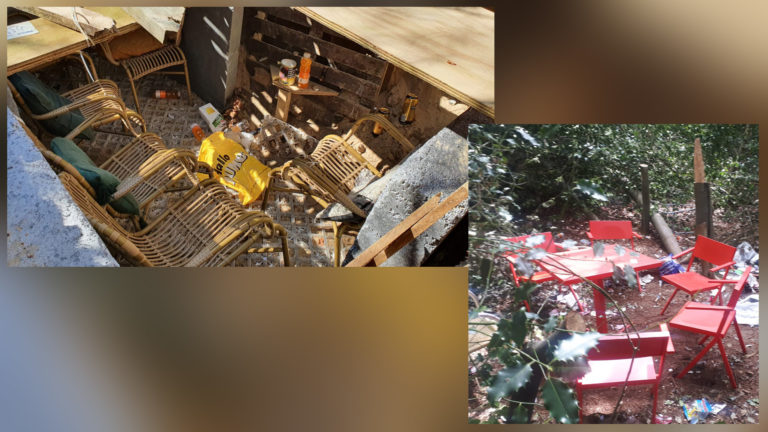 Politie ontmantelt met gestolen meubilair ingerichte hangplekken in Bergense bossen