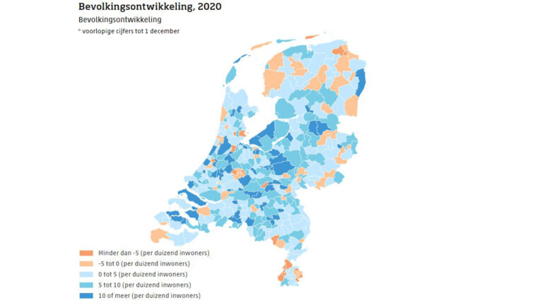 Bevolkingsgroei regio Alkmaar veel lager in 2020, inwonertal Bergen kromp sneller