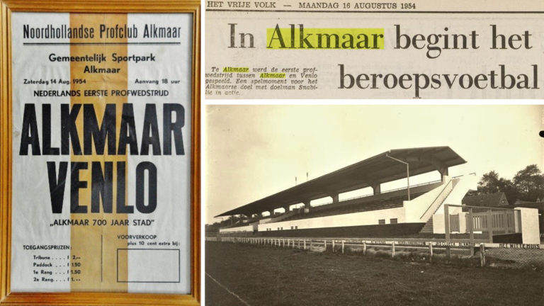 Het betaald voetbal is jarig: eerste betaalde wedstrijd ooit werd gewonnen door Alkmaar ’54